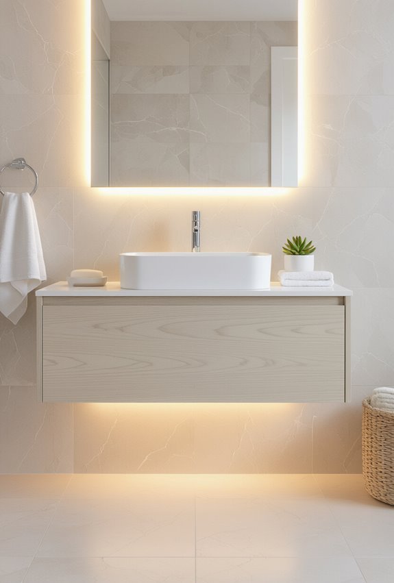 under vanity warm led glow