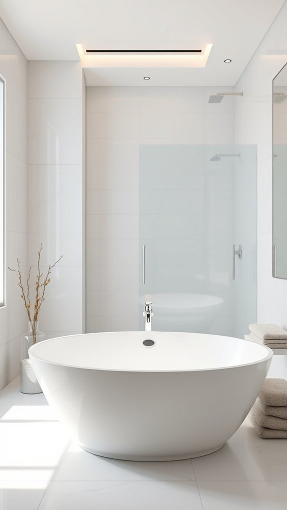 understated glossy bathroom finishes
