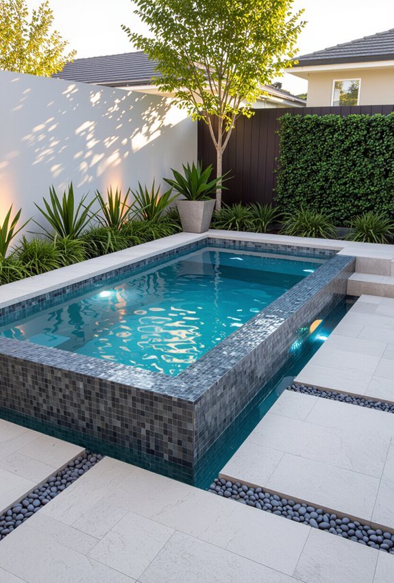 underwater led lit plunge pool