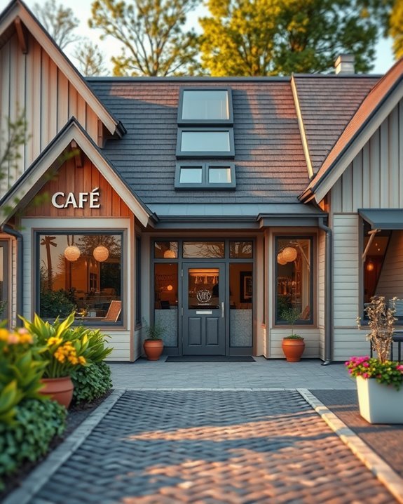 unique asymmetrical caf rooflines