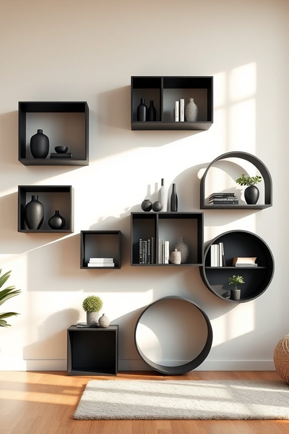 unique black shelving designs
