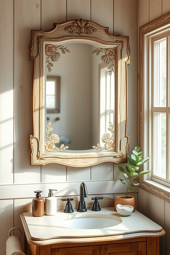 unique hand painted rustic mirrors