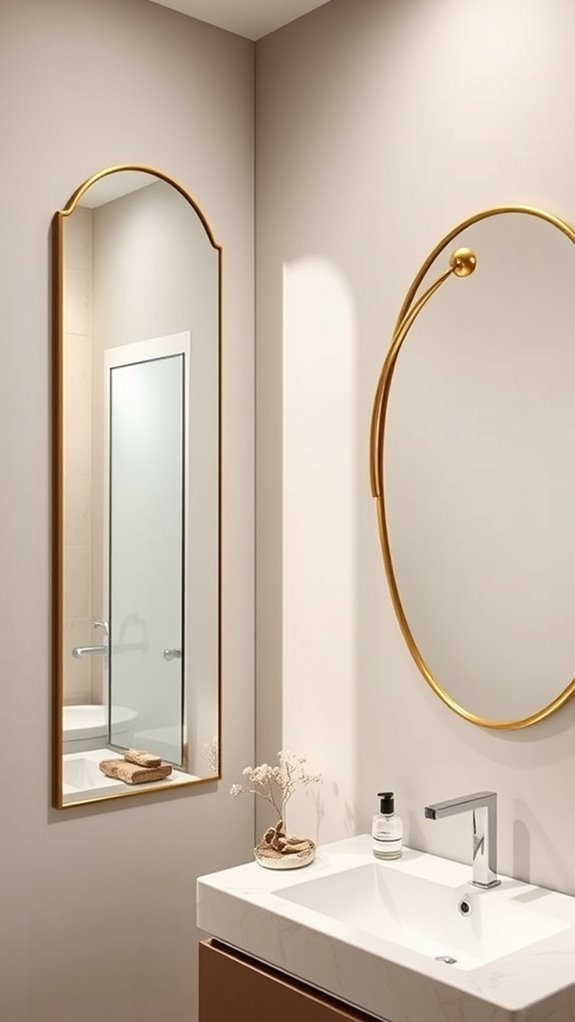 unique stylish bathroom mirrors