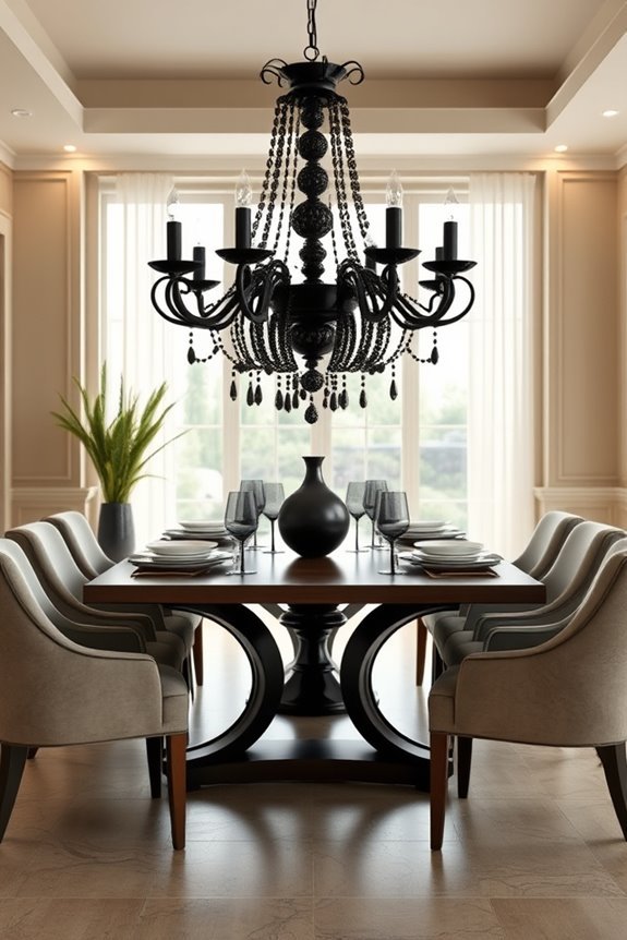 unique textured black chandeliers