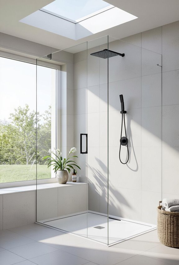 unobstructed frameless glass shower