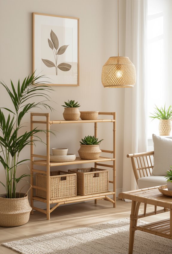 upcycled bamboo storage and decor