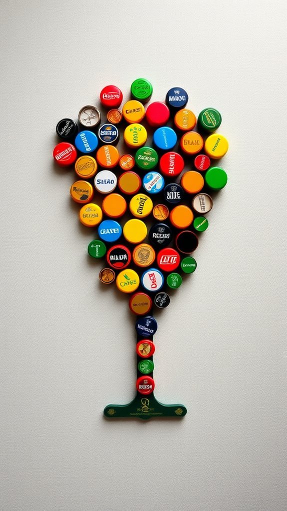 upcycled bottle cap art
