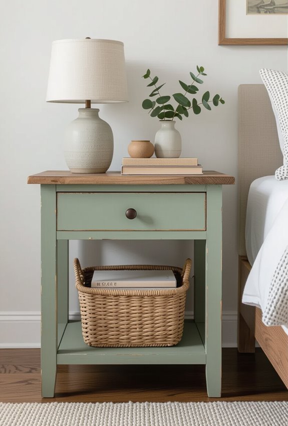 upcycled charging ready bedside table