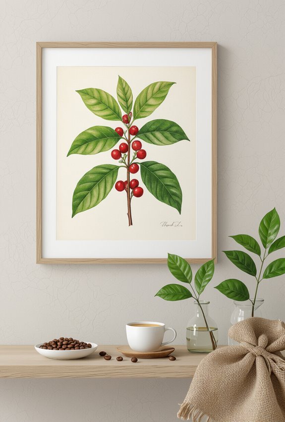 upcycled coffee botanical prints