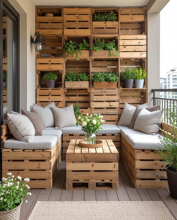 upcycled crates for balconies