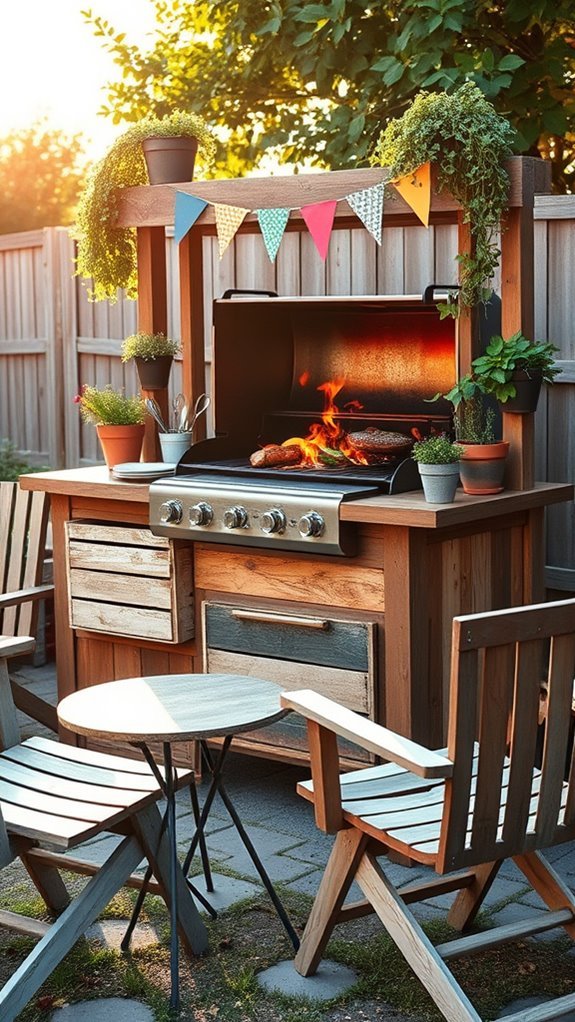 upcycled furniture bbq stand