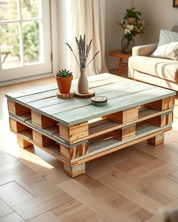 upcycled pallet coffee table