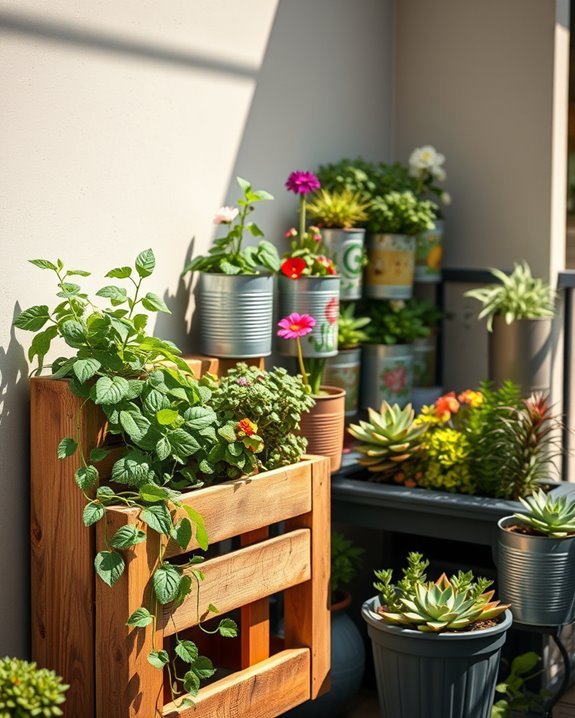 upcycled planters for gardening