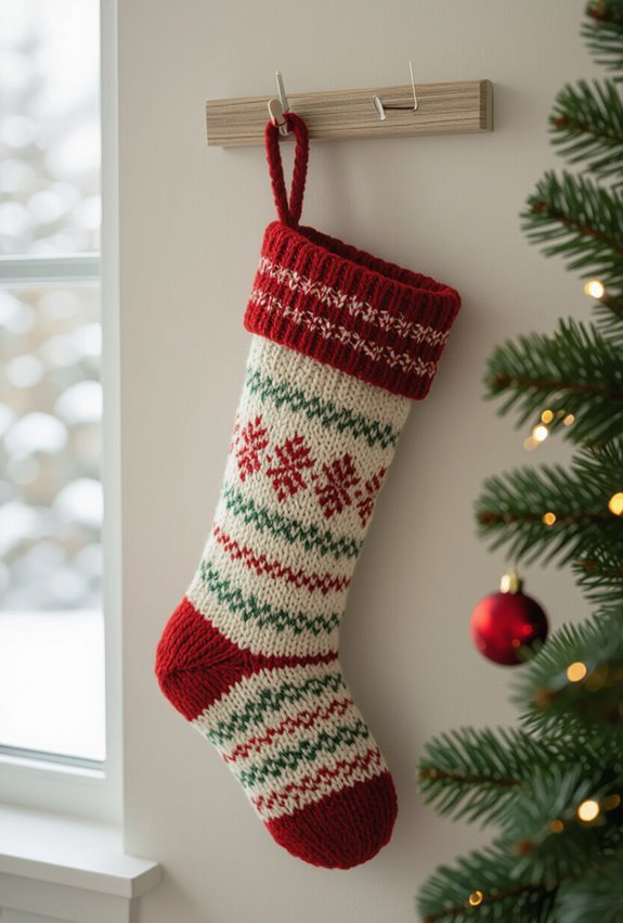 upcycled sweater patchwork stocking