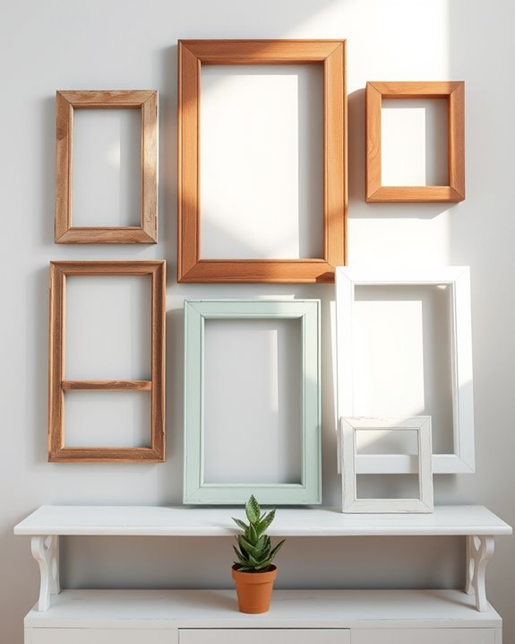 upcycled window frame art