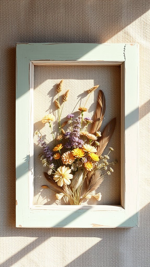 upcycled window frame decor