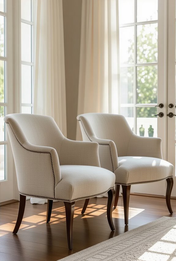 upholstered chairs with nailhead
