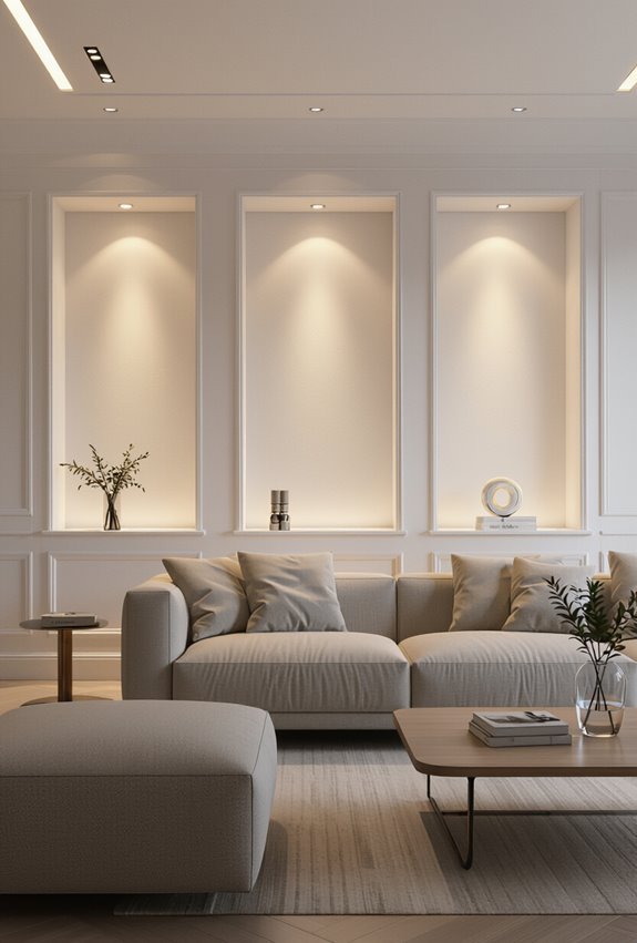 uplighting accents architectural curves