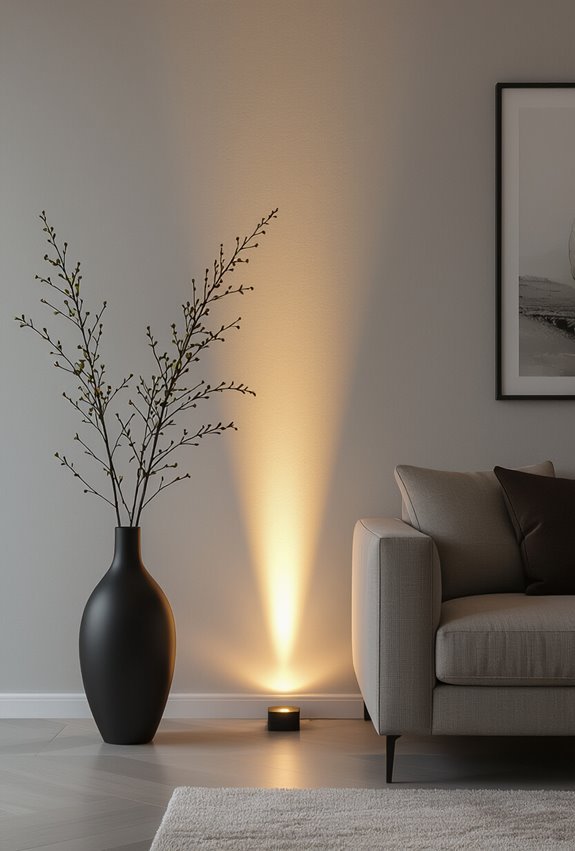 uplights emphasize vertical texture