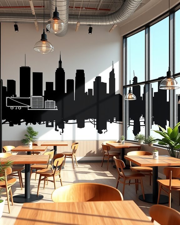 urban silhouette wall art