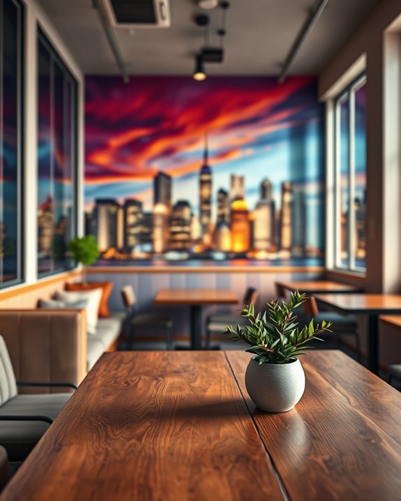urban skyline mural vibes