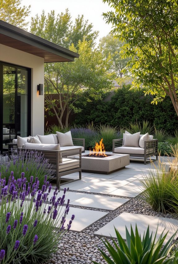 use fire resistant plants and materials