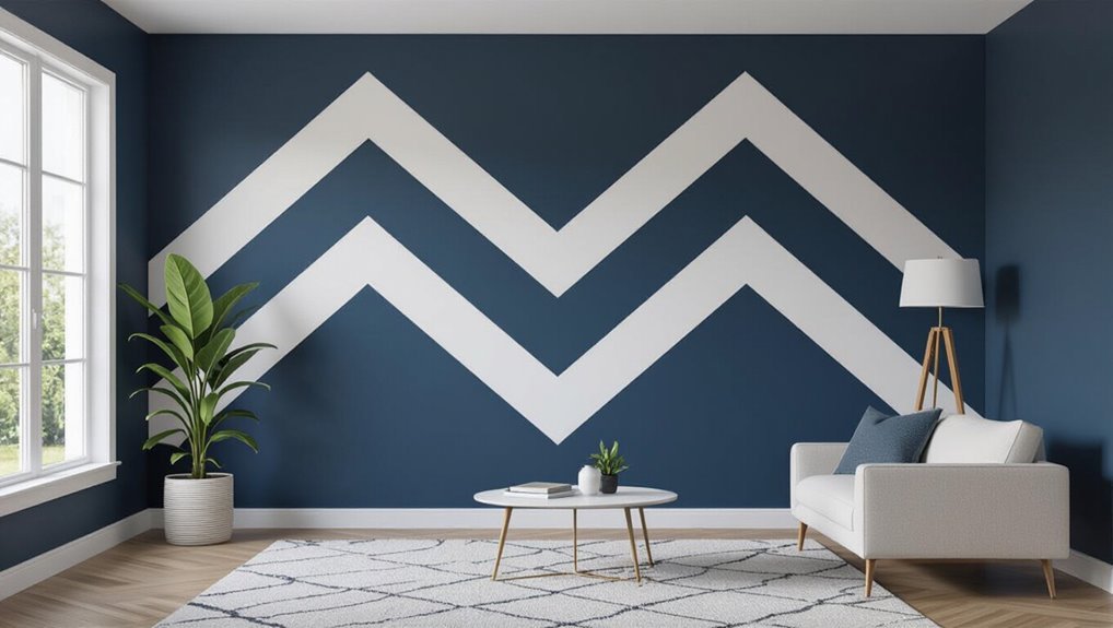 v shaped zigzag motif design