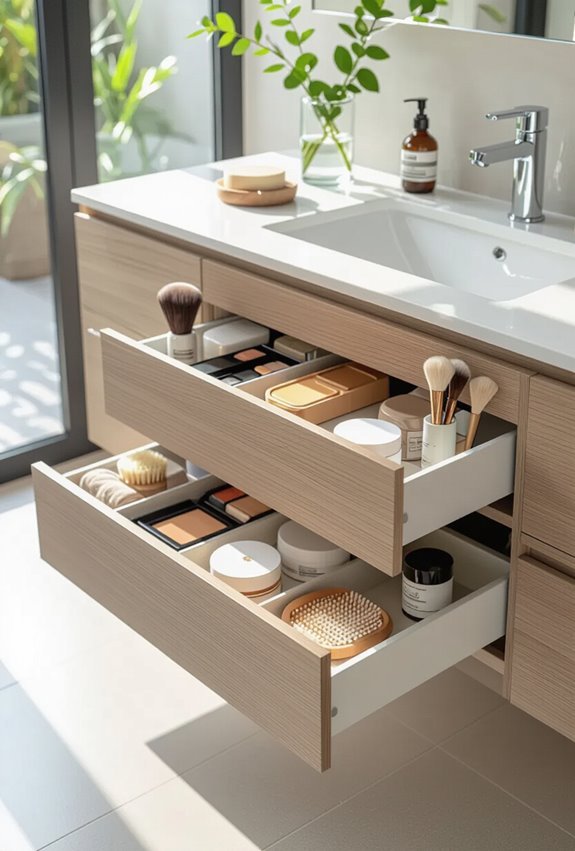 vanity drawers with organizers
