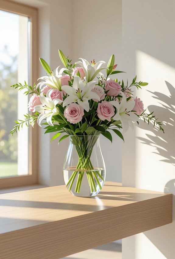 vase of seasonal scented blooms