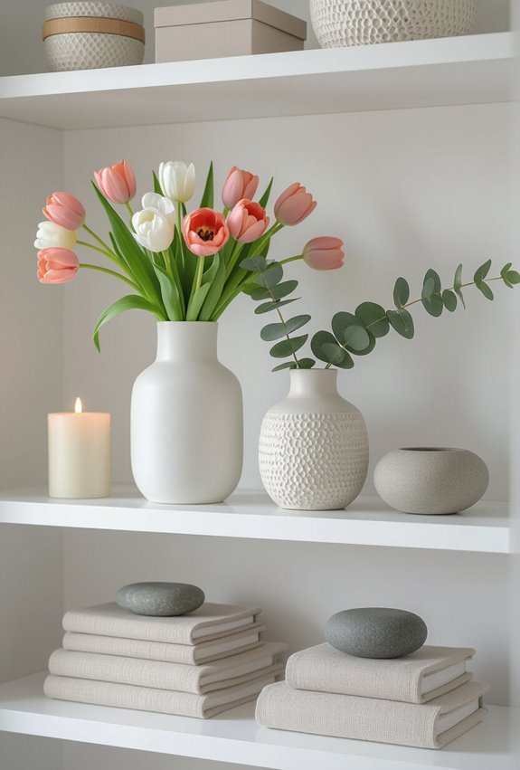 vases flowers color blocking rhythm