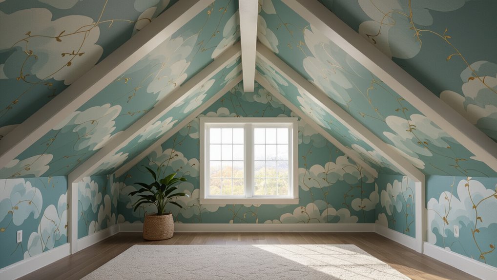 vaulted ceiling wallpaper tips
