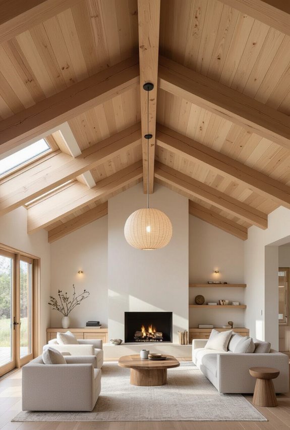 vaulted wooden ceilings enlarge space