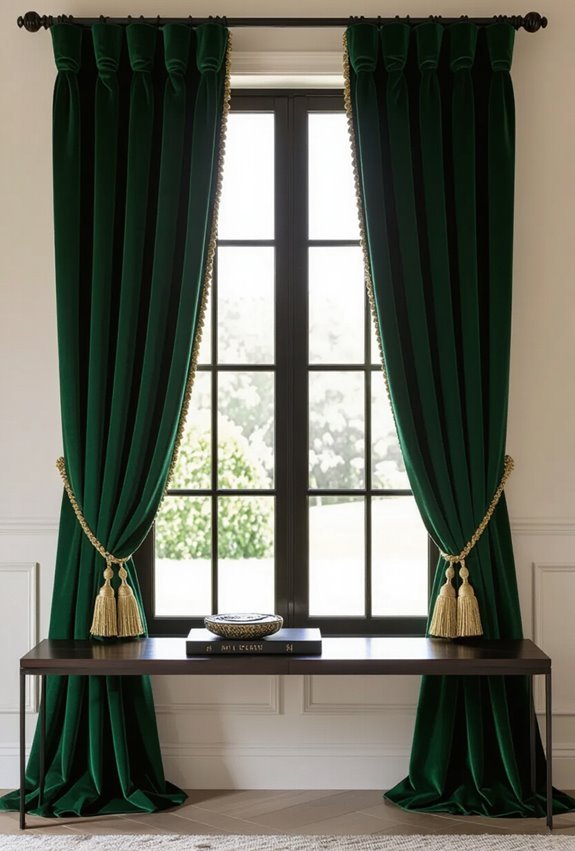 velvet curtains with tassels