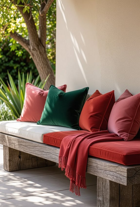 velvet cushions contrast roughness