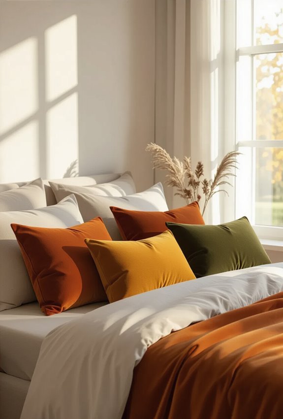 velvet pillowcases in autumn