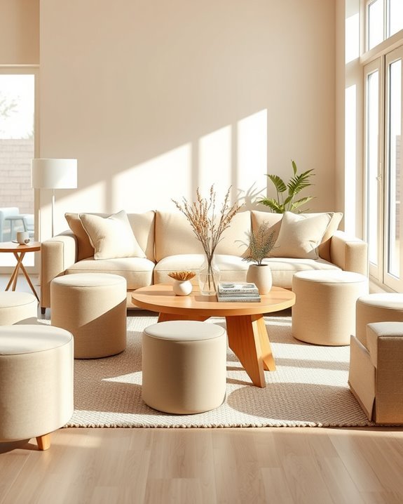 versatile beige seating options