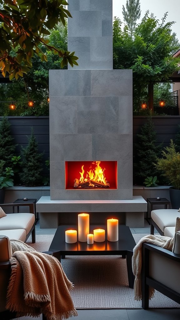 versatile outdoor fireplace features