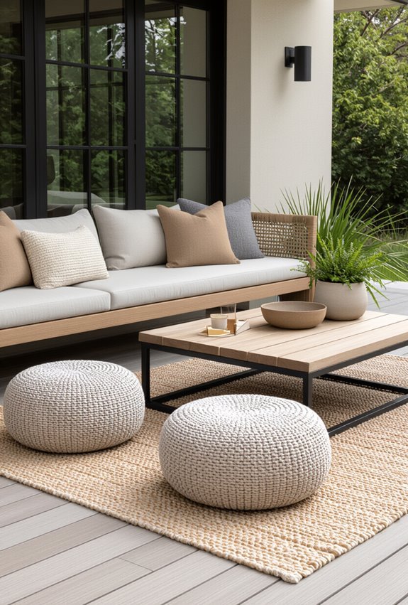 versatile weatherproof poufs and ottomans