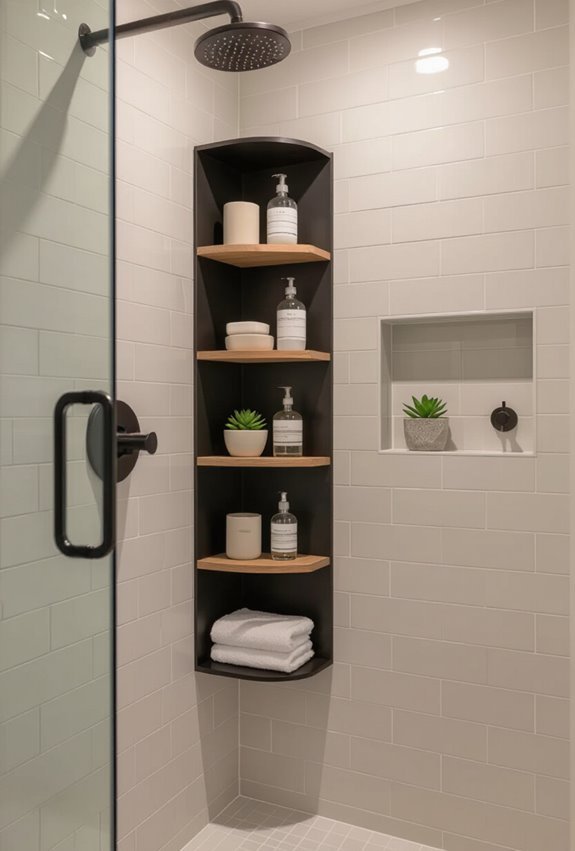 vertical corner shower organization