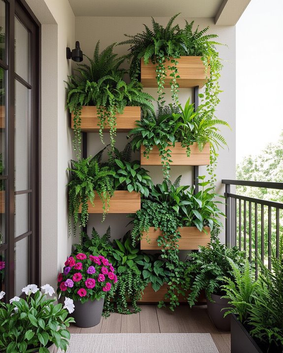 vertical garden with herbs