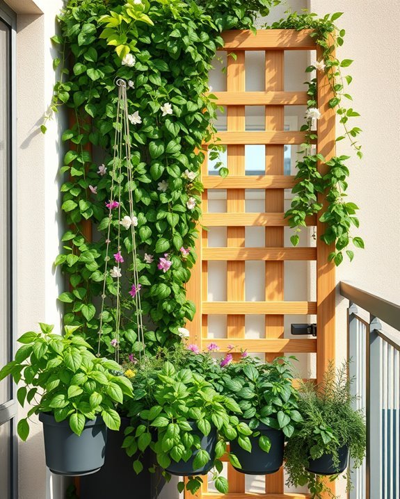 vertical garden with trellis