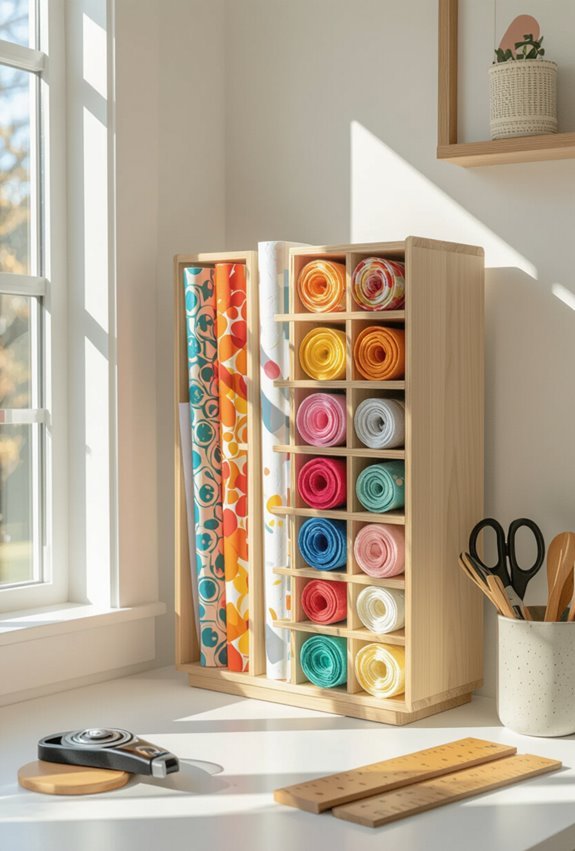 vertical organizers for materials