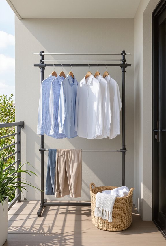 vertical rods prevent wrinkles