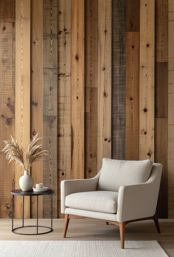 vertical rustic slatboard accent