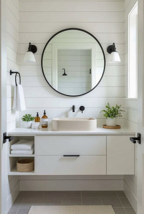 vertical shiplap adds depth