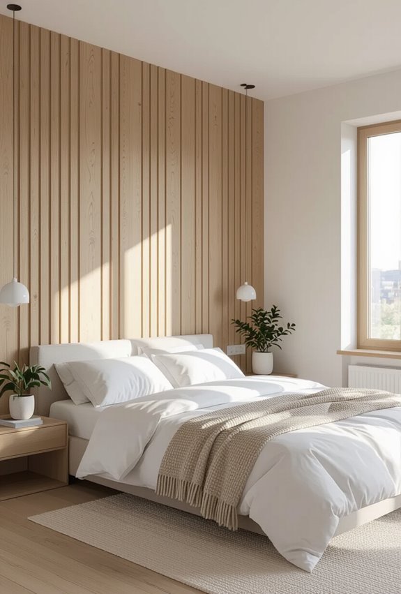 vertical slat panels elevate ceilings