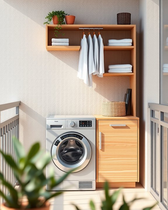 vertical storage for balconies