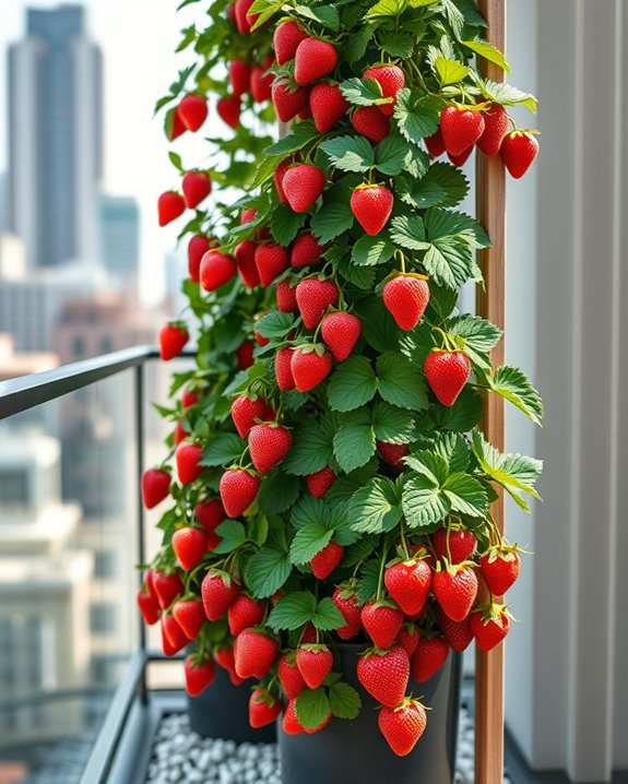 vertical strawberry gardening tips
