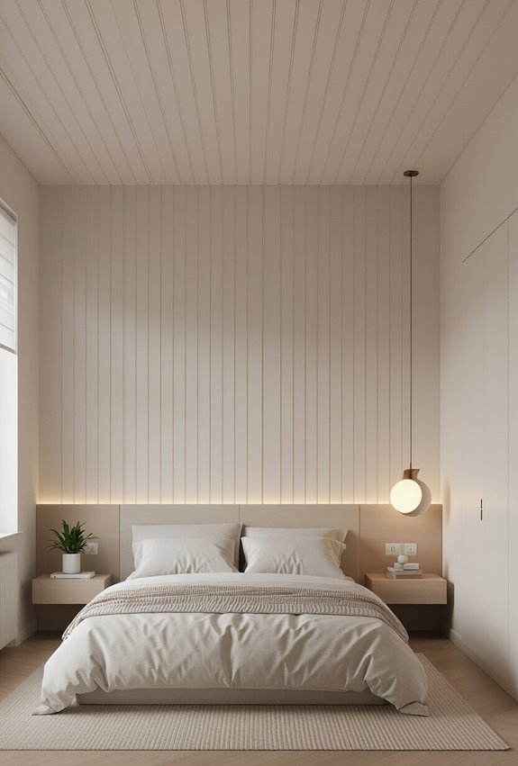 vertical striped ceiling for height