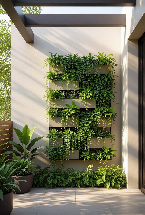 vertical succulent and moss walls